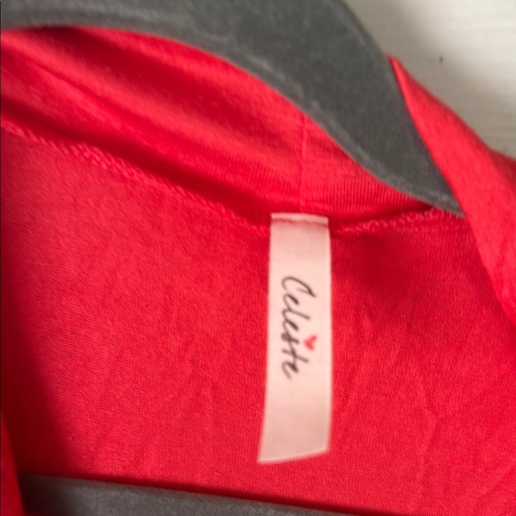 Celeste Red Drape Tunic Top - Picture 3 of 4